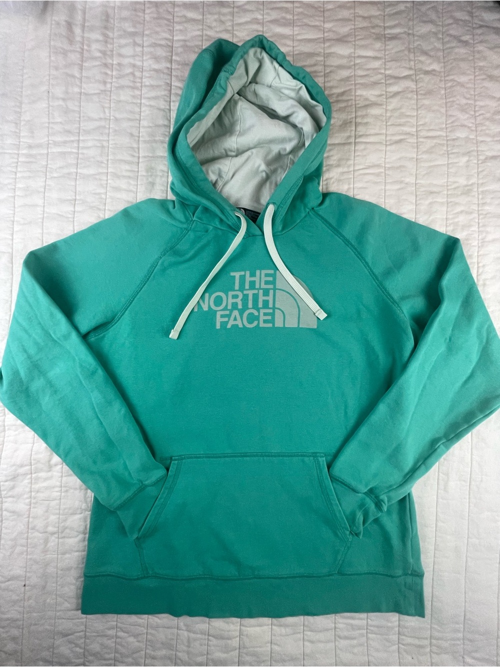 The North Face Womens Teal blue/green SLIM FIT Hoodie Sweatshirt XL
